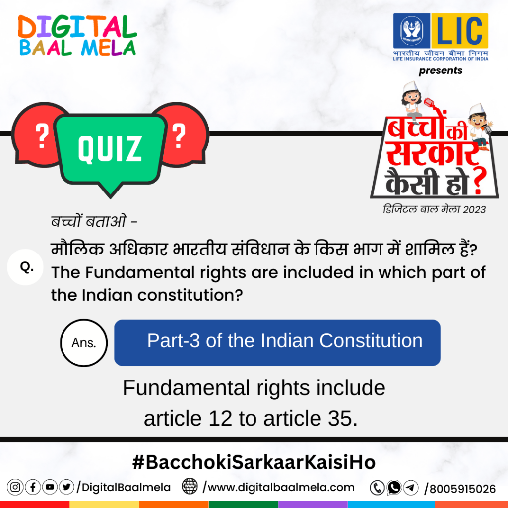 The Fundamental rights are included in which part of the Indian constitution?