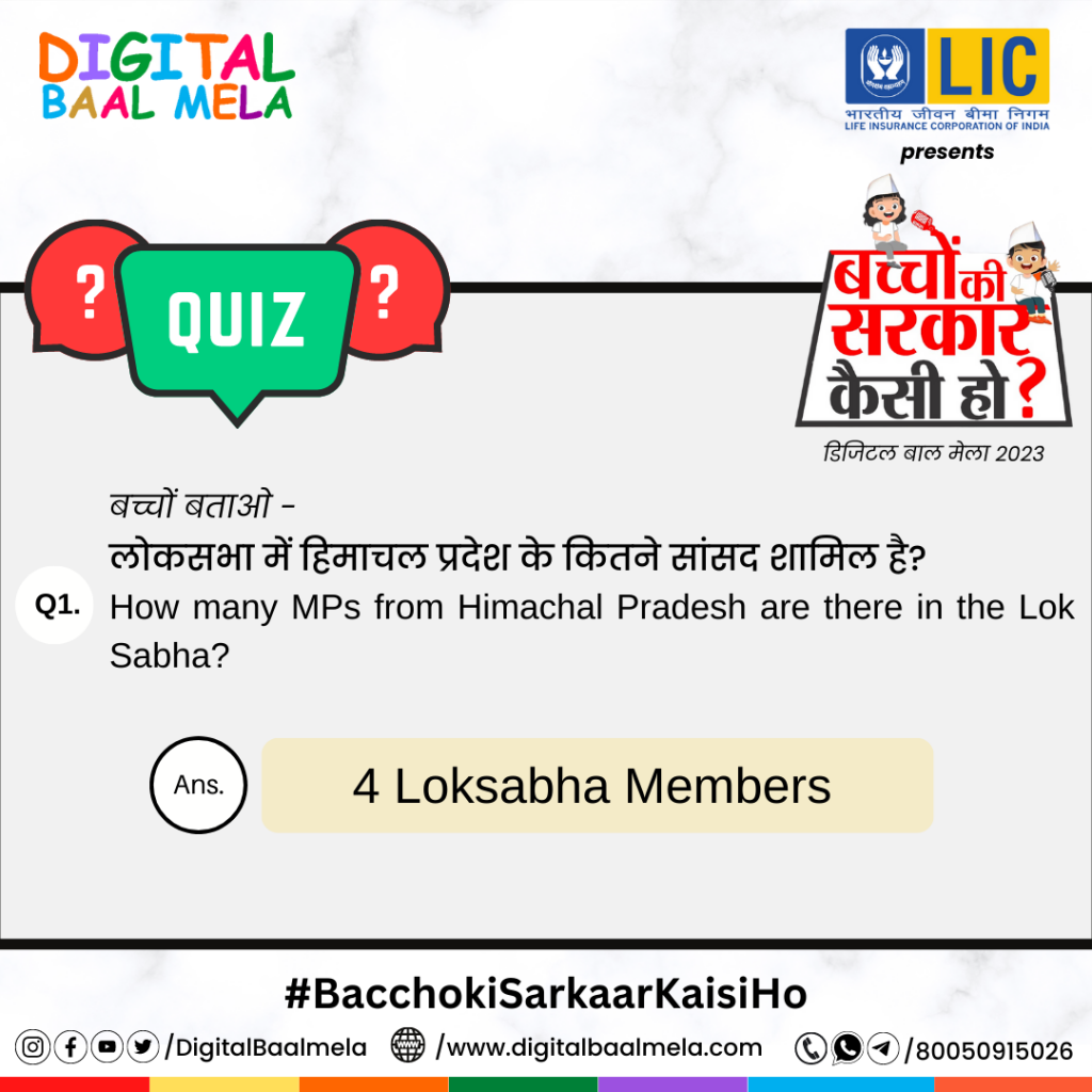 लोकसभा में हिमाचल प्रदेश के कितने सांसद शामिल है?